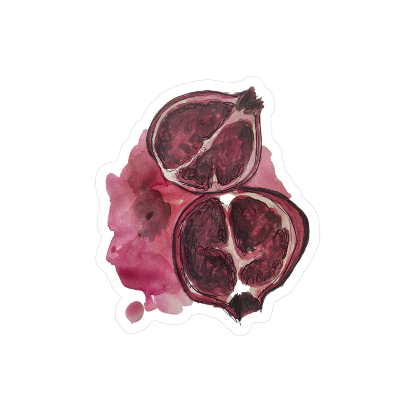 Pomegranate Sticker Kiss-Cut Vinyl Decals